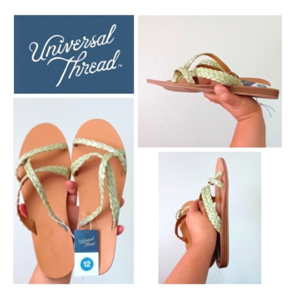 Universal Thread Women's Light Green ( Sage Opal) Braided Strap Sandals Size 12